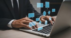 Businessman working on Laptop